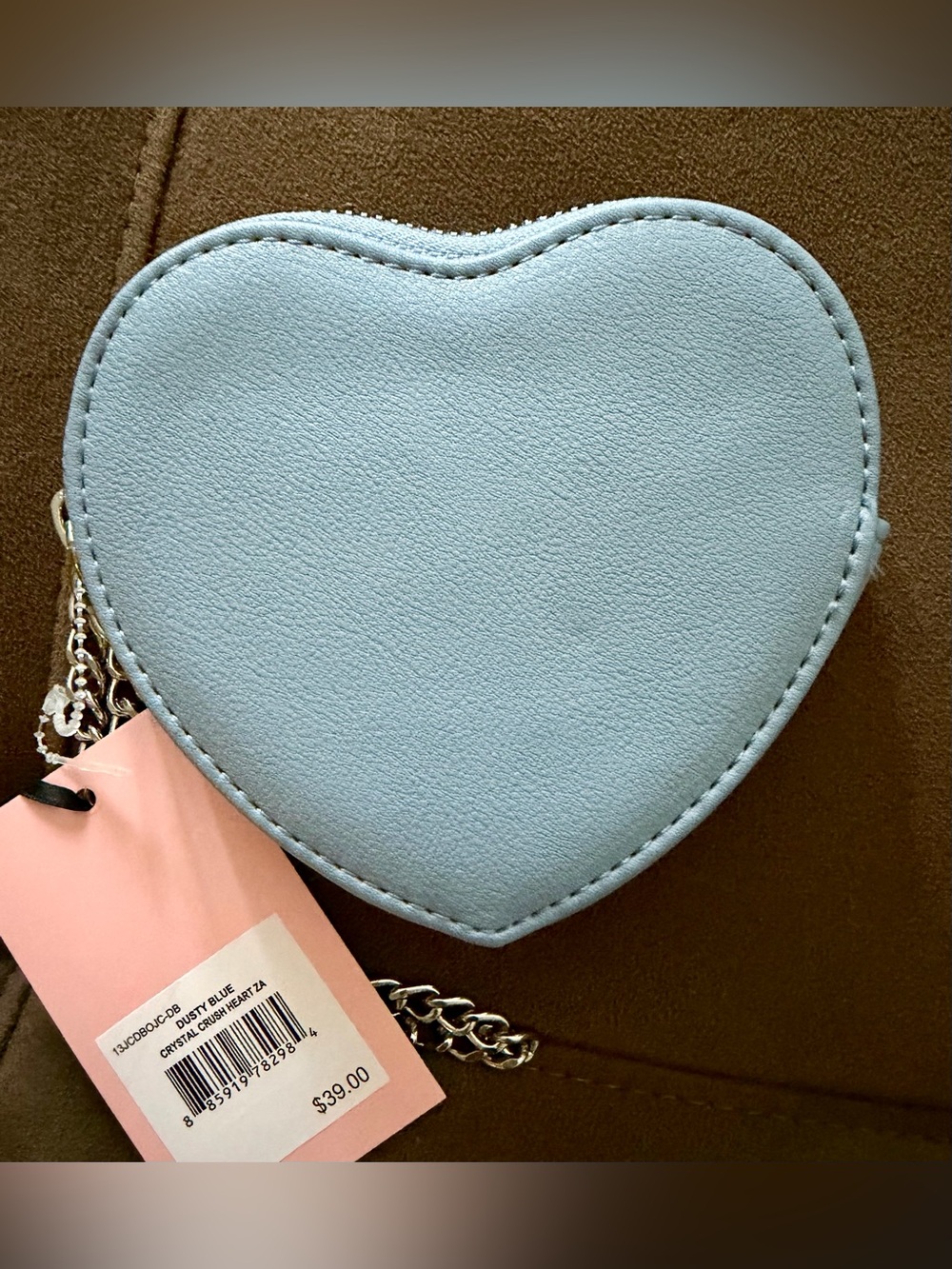 Juicy Couture Dusty Blue Crystal Crush Heart Wristlet NWT - Picture 4 of 4